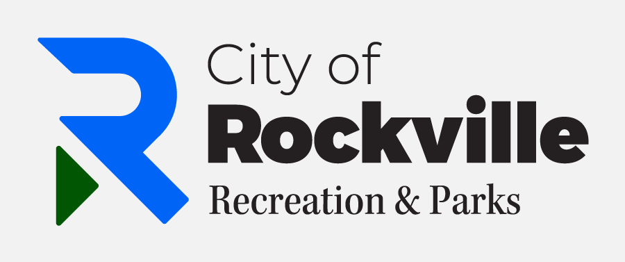 City of Rockville Recreation & Parks logo featuring a stylized blue 