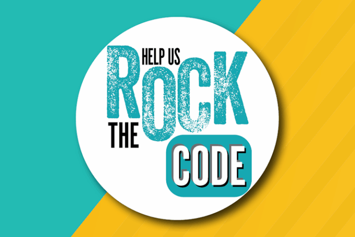 A circular graphic with the text 