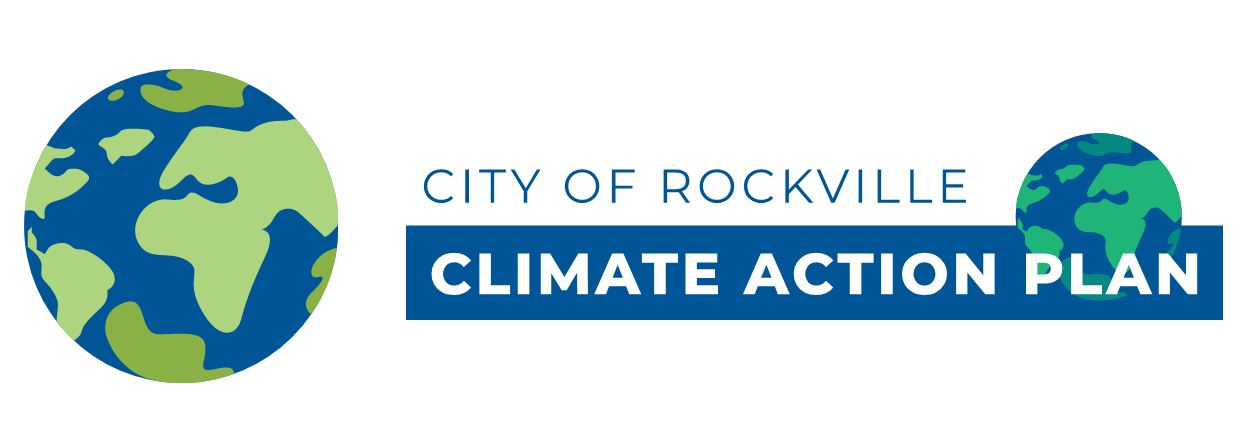 Climate Action Plan graphic featuring an image of Earth and text reading City of Rockville Climate Action Plan.