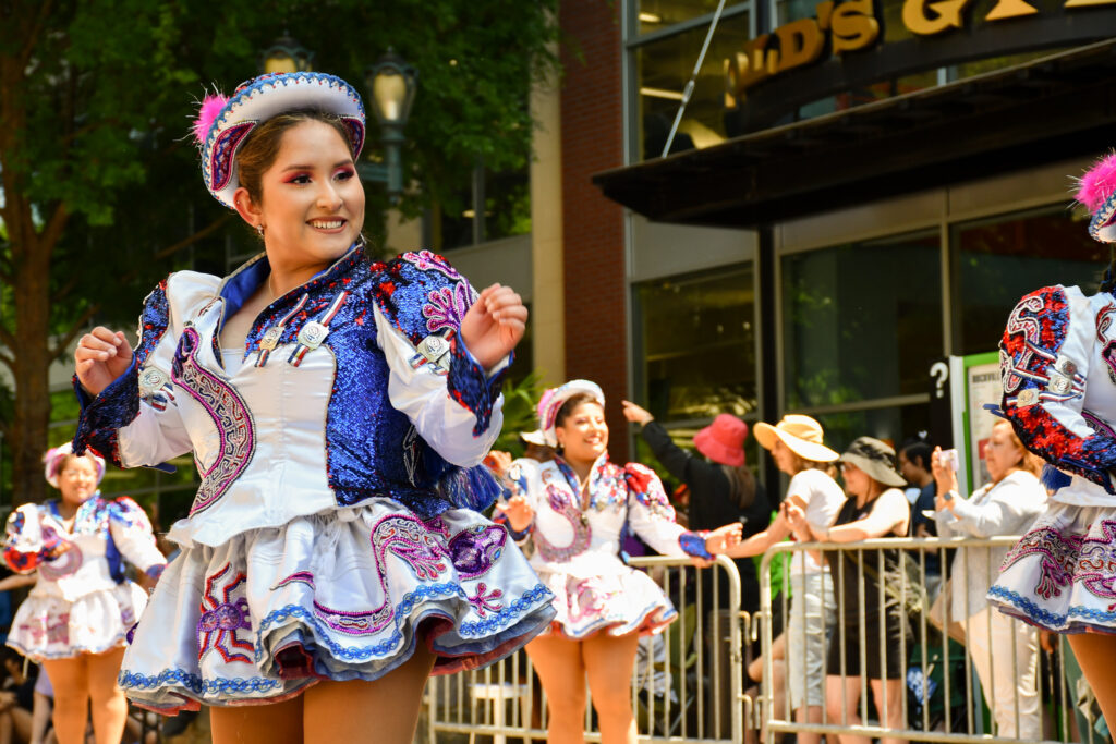 Women dancing in the Rockville Memorial Day Parade