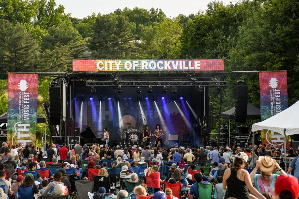 Crowd enjoying a performance on stage