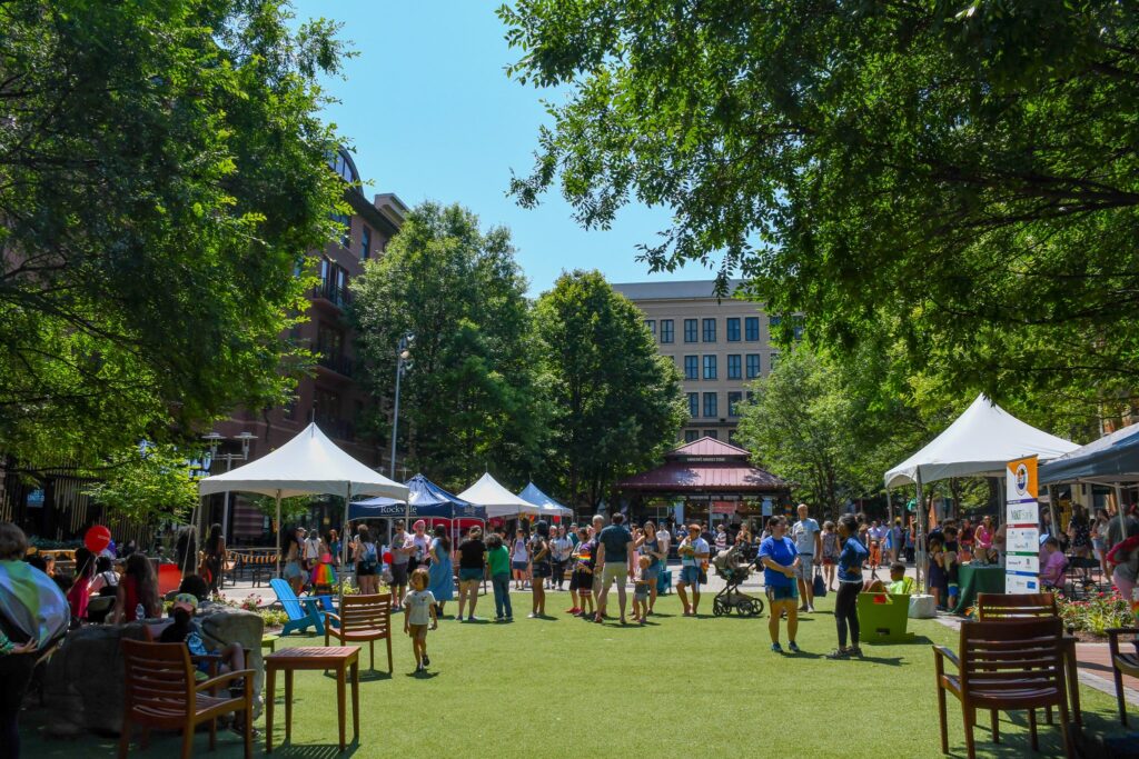 Attendees of Rockville Pride event