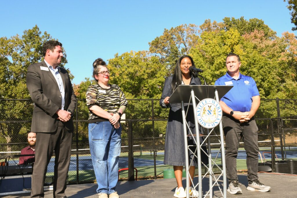 Rockville Councilmembers speaking at the Rockville Antique and Classic Car Show