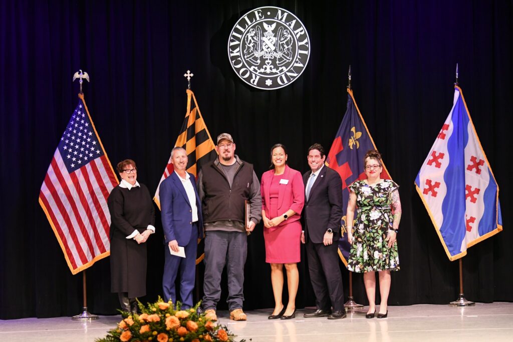 City of Rockville employee receiving award