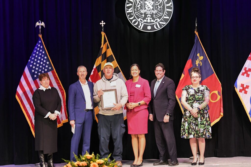 City of Rockville employee receiving award