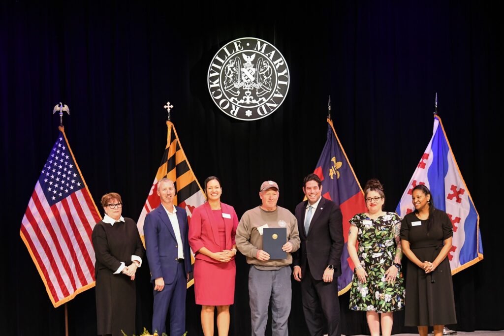 City of Rockville employee receiving award