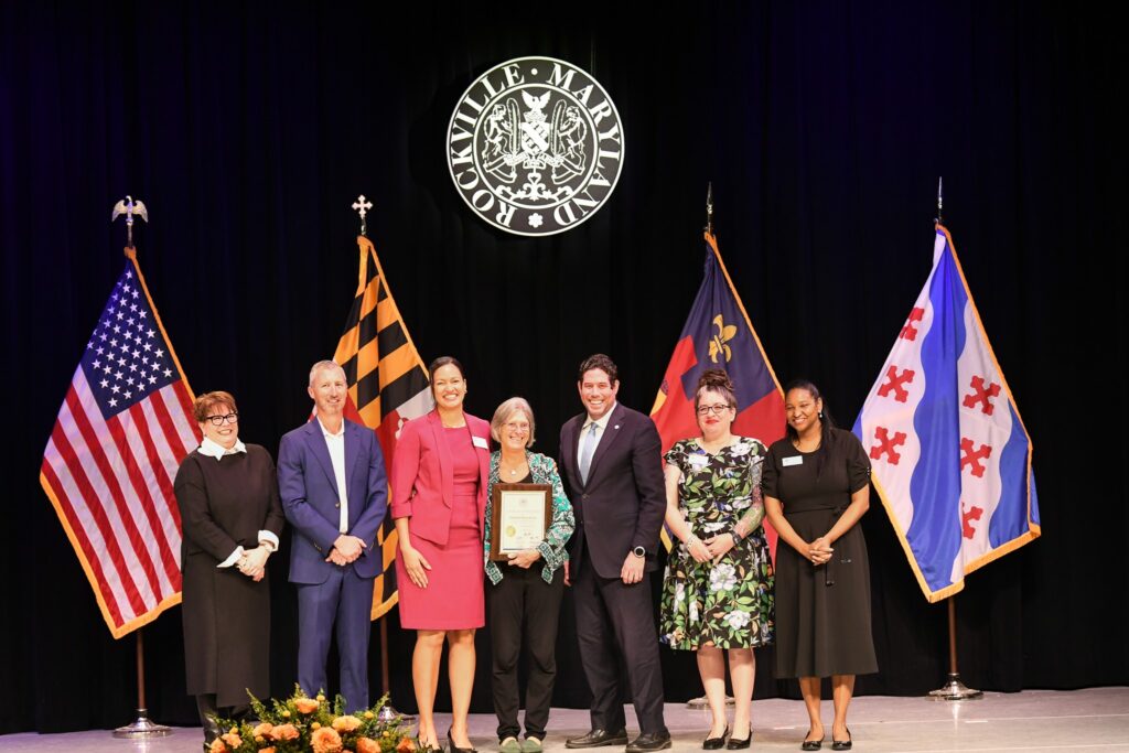 City of Rockville employee receiving award