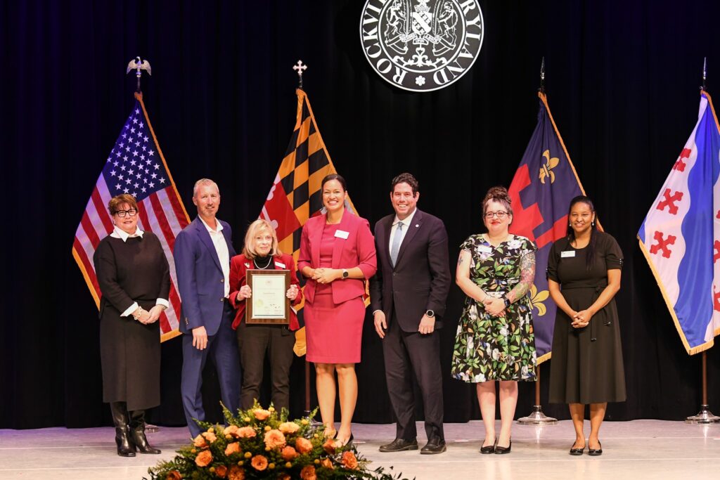 City of Rockville employee receiving award