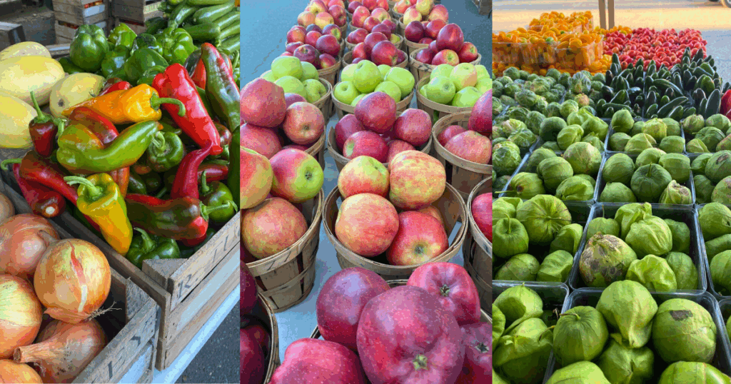 Fruits and vegetables at a farmer's market