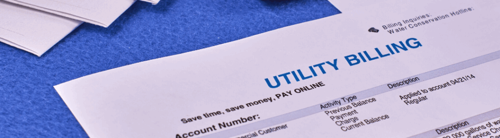 Closeup of utility bill