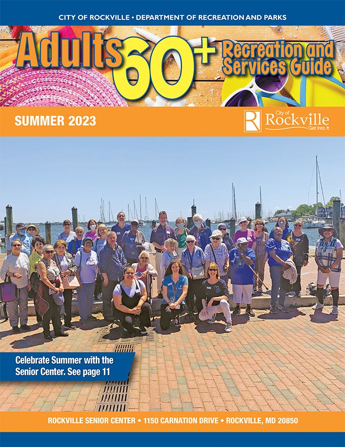 Adults 60+ Summer 2023 Recreation and Services Guide Cover