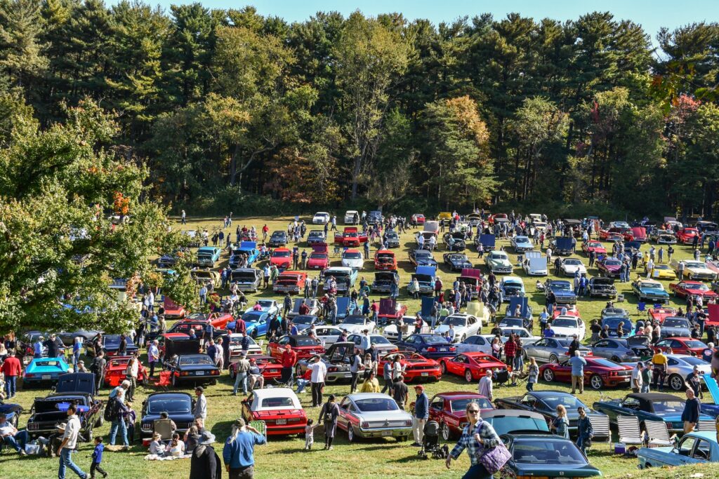 Cars in a field at the Rockville Antique and Classic Car Show