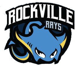 Rockville Rays team logo featuring a stylized blue ray with yellow accents and bold text reading "Rockville Rays" above the mascot.