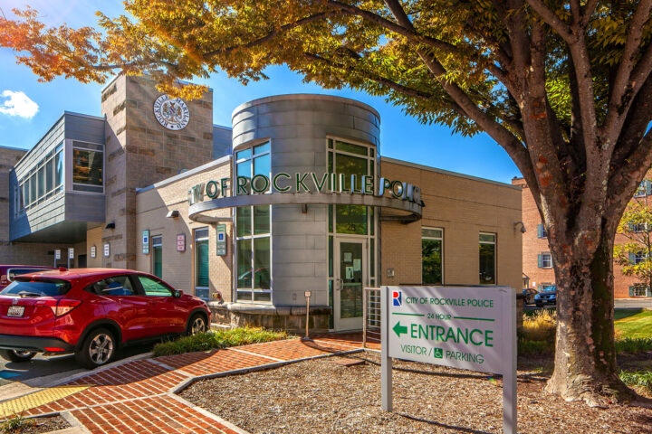 Modern building with large windows and 