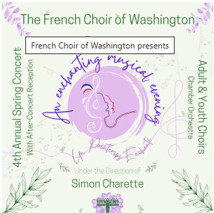 Concert flyer for the French Choir of Washington's 