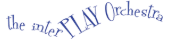 Text logo reads “the interPLAY Orchestra” in blue, with the words curved in an arc.