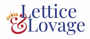 The logo shows the words “Lettice & Lovage” in blue and red letters, with a gold crown on the red ampersand.